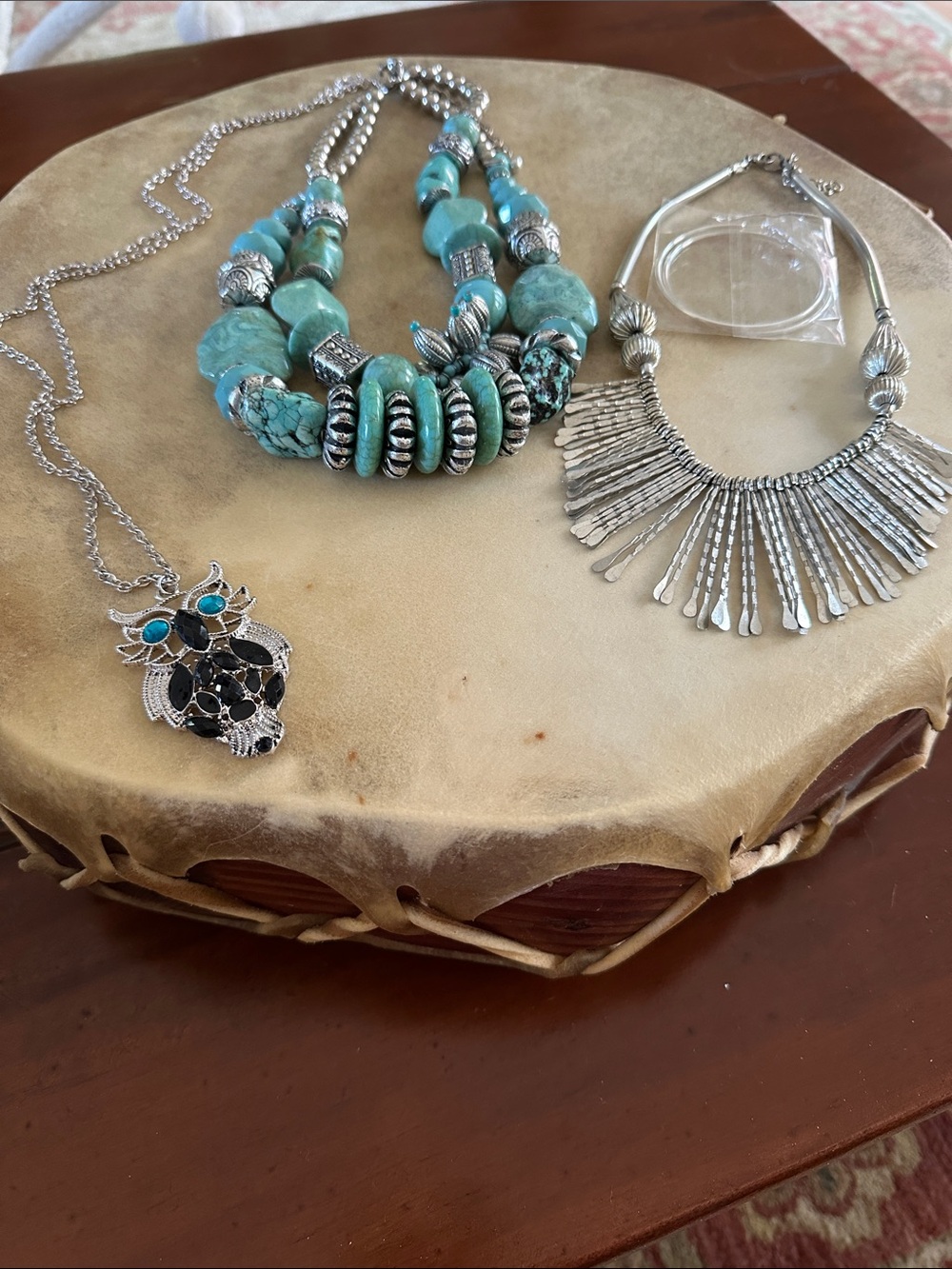 Turquoise Beaded Statement Necklace - Women Jewelry